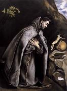 GRECO, El St Francis Meditating Spain oil painting artist